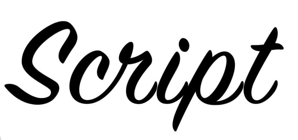 Script kerning example